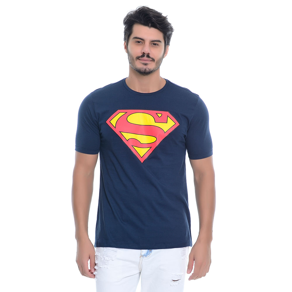 Camiseta Estampada Superman 2 212061A;Cor:AzulEscuro;Tamanho:P