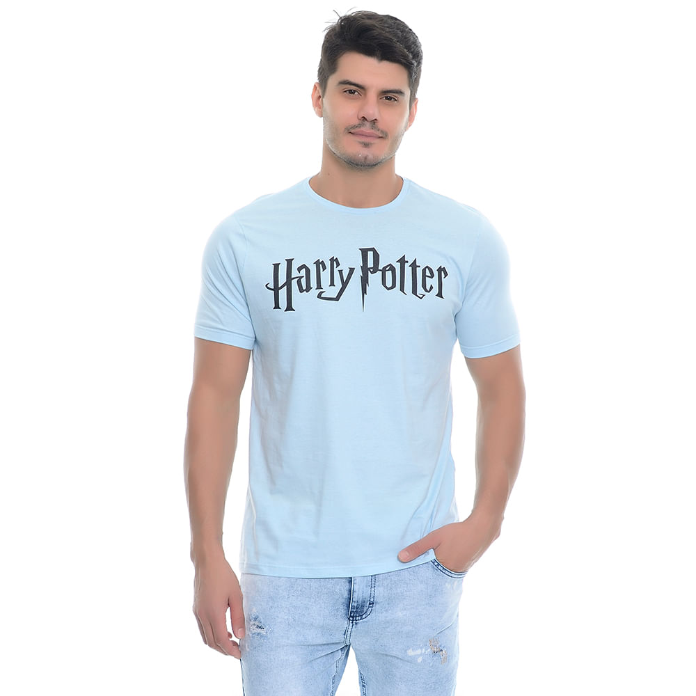 Camiseta Harry Potter Estampada Logo 2 256251B;Cor:Azul;Tamanho:P