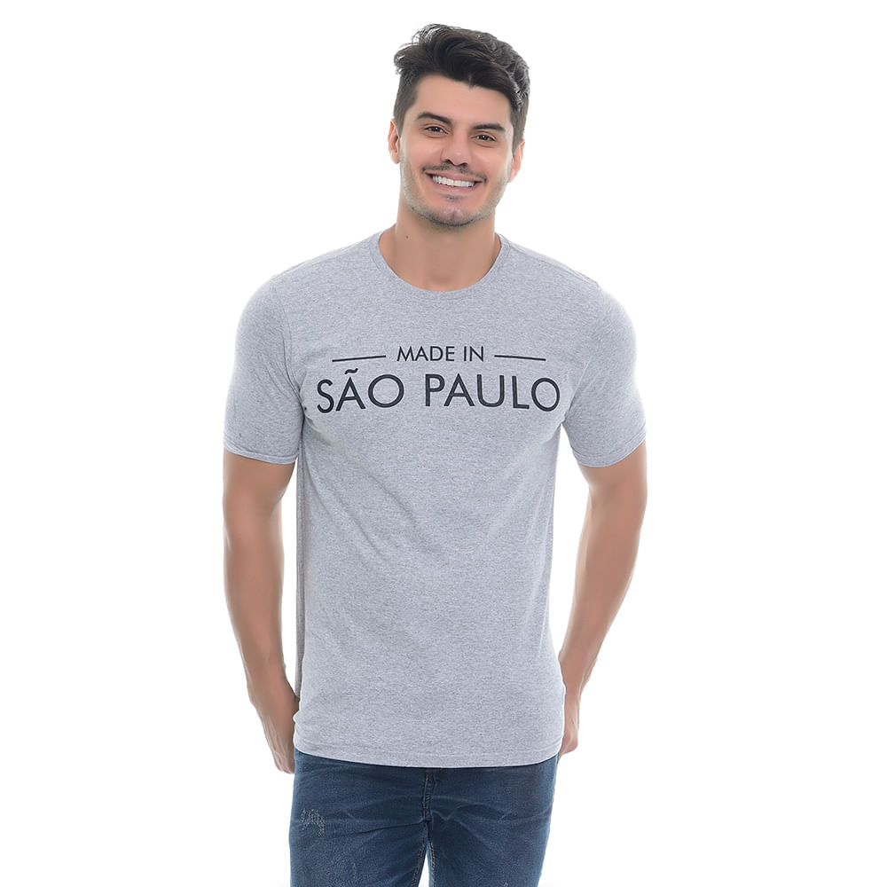 Camiseta Estampada Made In São Paulo 2 202571B;Cor:MesclaCinza;Tamanho:M