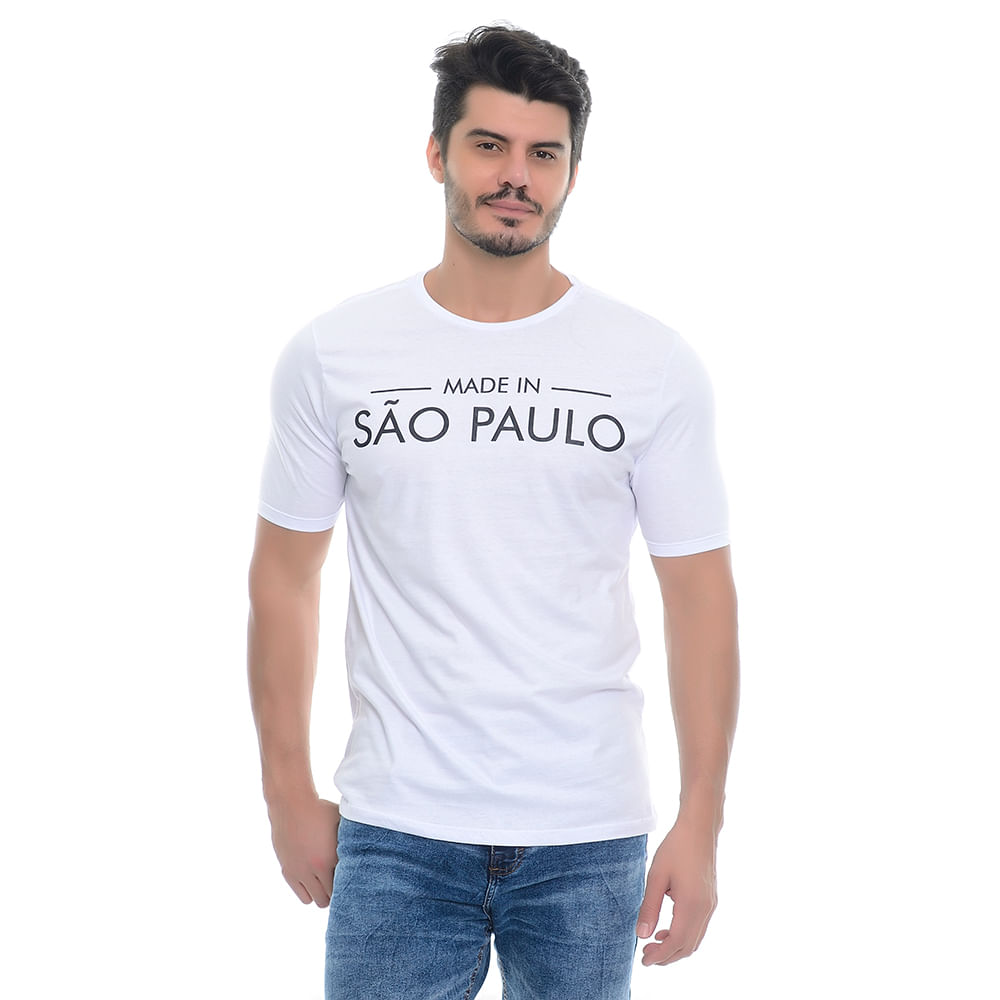 Camiseta Estampada Made In São Paulo 4 202571D;Cor:Branco;Tamanho:P