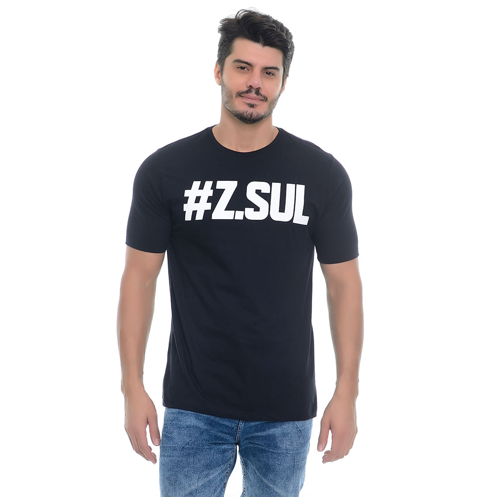 Camiseta Estampada ZSUL 3 193301C;Cor:Preto;Tamanho:P